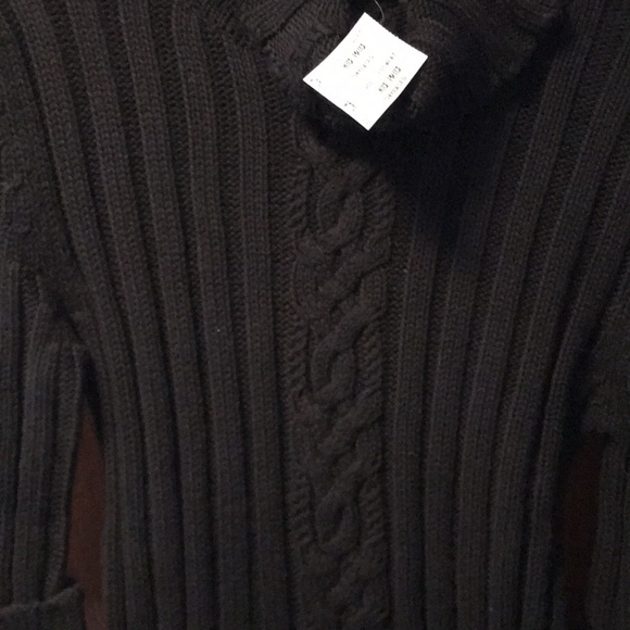 Black Cotton Cowl Neck Sweater NWT - Picture 2 of 5